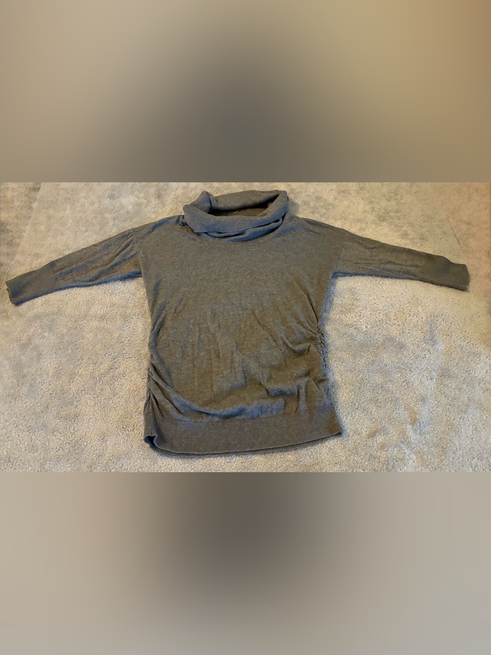 Women’s Motherhood Brand Maternity Size XS Gray Cowl Neck 3/4in sleeve Sweater.